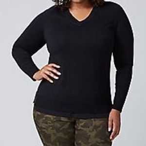 NWT Lane Bryant 18/20 Black V-Neck Sweater